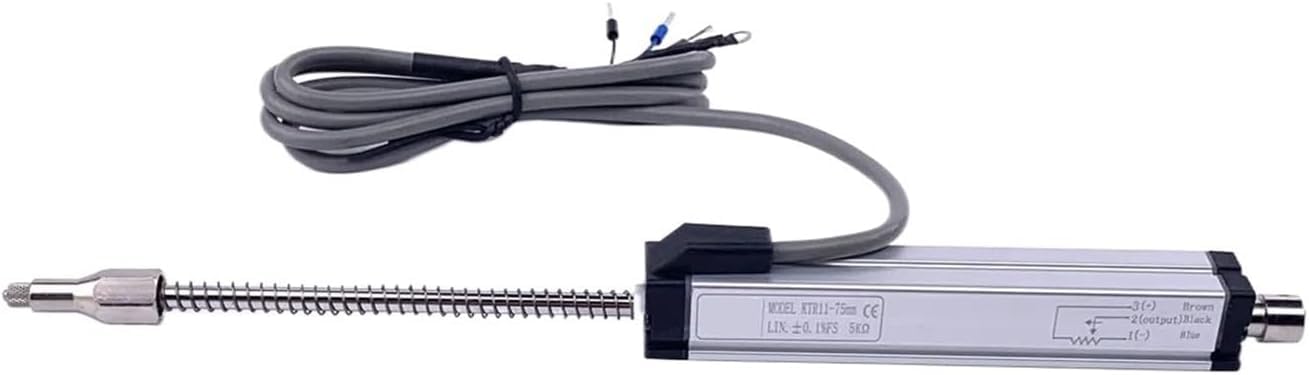 Capteur de position linéaire avec ressort de serrage à retour automatique, échelle du transducteur pour mesure de précision, plage de 50 à 300 mm