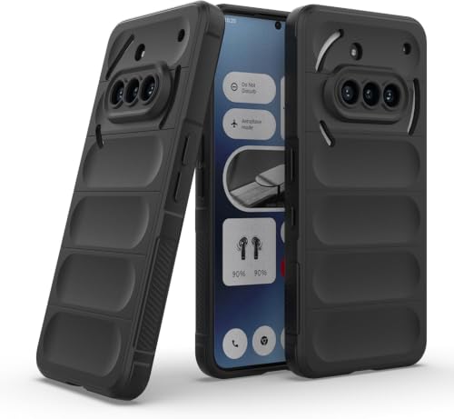 Image of ShieldTech AirGuard Series Back Cover Case for Nothing Phone 3a | Microfiber Lining | Airbag Cushion Drop Protection | Shockproof Silicone Cover Case | Anti Slip Grip - Black for Nothing Phone 3a