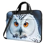 ZTPOWQA - Bolsa portátil para portátil con diseño de ojos de búho con diseño de ojos de búho y diseño portátil, para oficina, negocios, viajes diarios, Black, 13 pulgadas