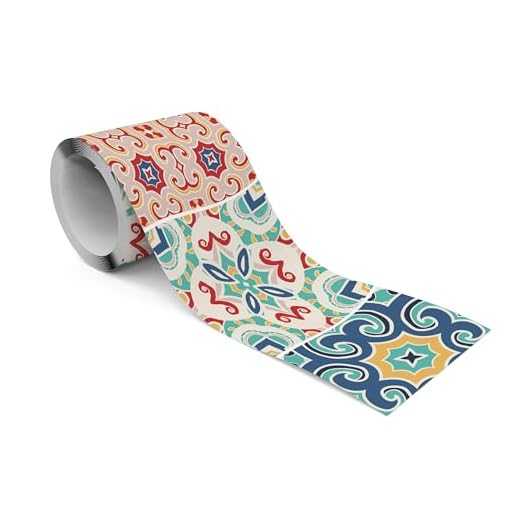 Muralo - Selbstklebende Bordüre - Tapetenbordüre Wandbördure - Dekorative Wandtatto für Wände, Möbel, Decken, Tapeten, Wandverkleidungen, Türen - Portugiesische Fliesen - Br.10cm x Hö.300cm