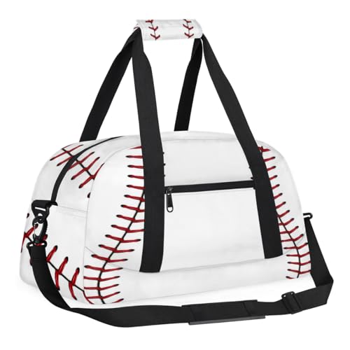Baseball Lace Kids Gym Bags,Sports Duffel Bags for Boy,Travel Overnight Weekender Bag,Portable Sleepover Carry on Tote Bag,Waterproof Expandable Work Out Bags