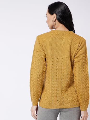 Image of Modeve Self Design Round Neck Casual Women Sweater||Winterwear||