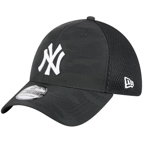New Era NY New York Yankees 39THIRTY Subtle Camo Stretch Fit Cap, Hat (US, Alpha, Small, Medium, Black)