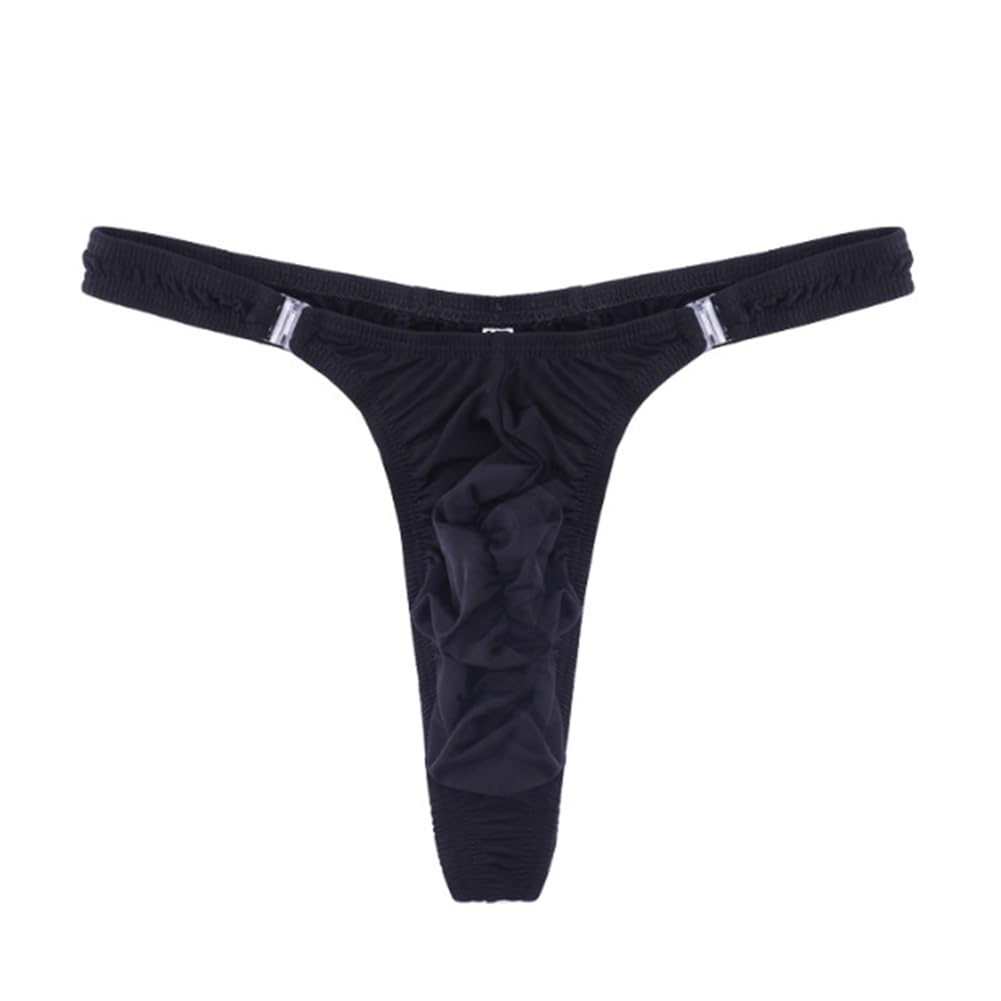Olins Men's Black Jockstrap Sexy Mesh Bikini Breathable Low Rise With Bulge Pouch One Size(,One Size)