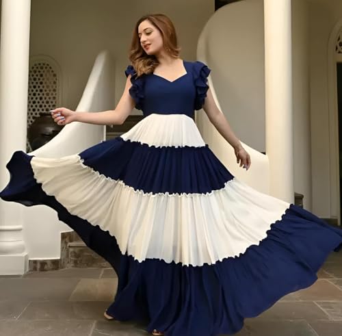 Image of Women's Rayon Solid Ankle Length Anarakli Gown for Women