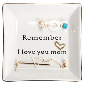 HOME SMILE Ceramic Ring Dish Jewelry Tray for Mom Sister Friends