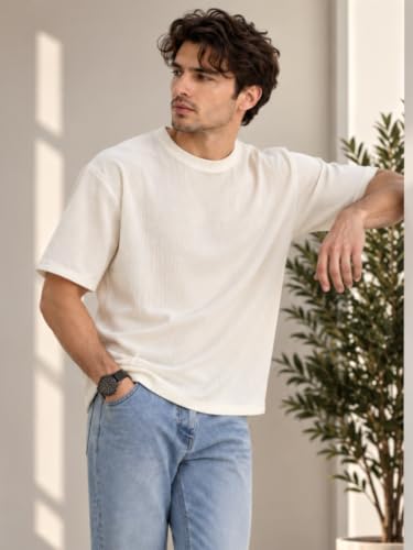 Image of Leriya Fashion T Shirt for Man | Men Luxury Vertical Stripe Textured T-Shirt | Classic Crew Neck Short Sleeve Knit Tee | Cotton Tshirts for Men | Regular Fit Soft Tshirt with Modern Golf Athletic