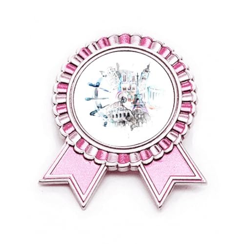 Broche Tour Eiffel Big Ben rose pour égayer une veste sombre