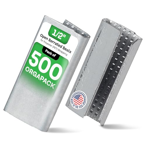 IDL Packaging Orgapack Open Serrated Seals for 1/2" Strap Width Polyester (PET) Strapping (Pack of 500) - Patented Serrated Pattern - Superior Holding Power of Packaging Strapping