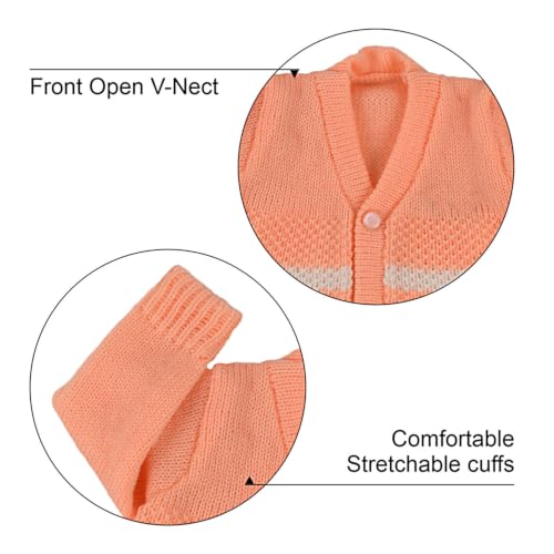 Image of Infants Woollen Set /Babies Woolen Sweater(Orange, 3 to 6 Months) 3 Pcs Set