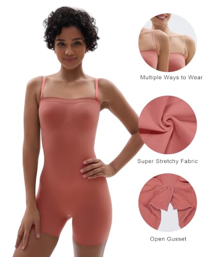 Image of SHAPERX Strapless Shortie Bodysuit for Women Tummy Control Shapewear Seamless Sculpt Body Shaper with Removable Straps