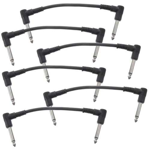 NULYLU Professional Guitar Patch Cables 6.35mm Guitar Effect Cable High Density PVC Braided Musical Instruments Connection