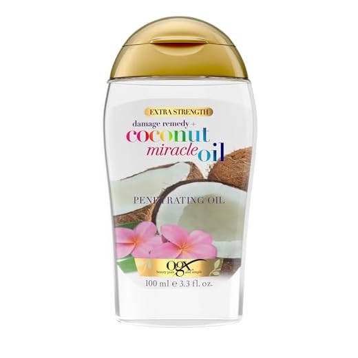 OGX Extra Strength Damage Remedy + Coconut Miracle Oil Penetrating Hair Oil Treatment, Extra Hydrating Anti-Frizz Oil for Coarse, Dry Hair, Paraben-Free, Sulfated-Surfactants Free, 3.3 oz