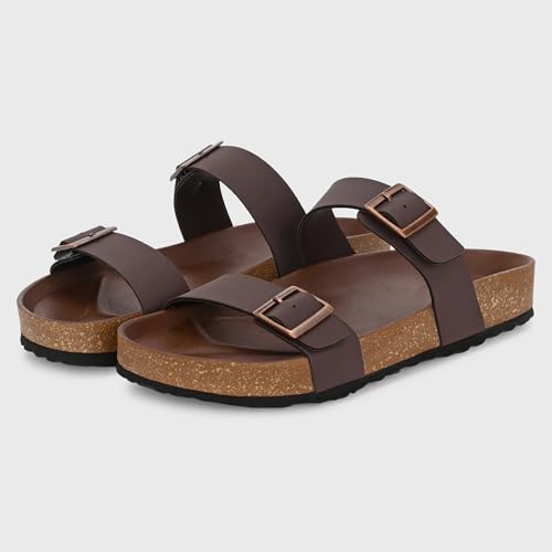 Image of Centrino Men's Berkin-Style Slip-On Sandals | Open Toe Design | Soft PU Footbed | Lightweight & Comfortable | Arch Support | On-Grip Sole | Casual Outdoor Wear (6863)