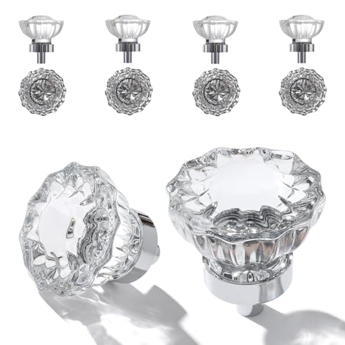 Image of 8 Pack Polished Chrome Crystal Cabinet Knobs for Drawer,1.5 inch