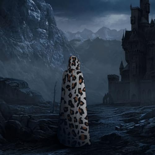 Cape à capuche léopard unisexe de 150 cm pour déguisement de carnaval - 7