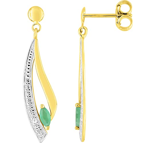 Boucles d'oreilles emeraude or 18 carats pour illuminer vos soirées