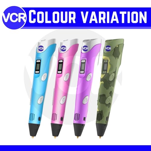 Image of VCR Pink 3D Pen with USB Power | Pack of 3 x 3 Meters + Pack of 10 x 5 Meters in Length | Filament for 3D Pen - Adjustable Temperature for 1.75mm PLA - Perfect Pen for DIY Craft