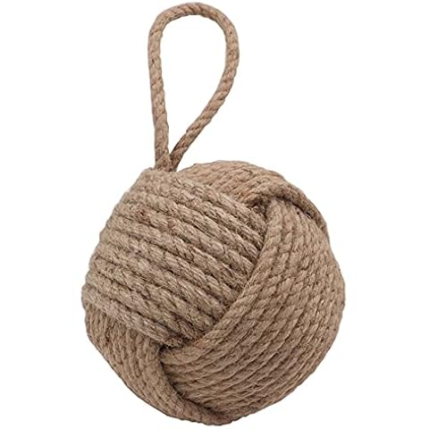 Nautical Doorstop Rope Sailor Knot Decorative Jute Under Mount Handmade Door Stopper with Handle for Floor by The Metal Magician (5" Jute (Natural Color)) Cover