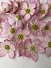 20 PCS Artificial Lignum Vitae 3.5 cm Clay Flower for Jewelry Making DIY Craft Supplies (White-Light Pink) #1