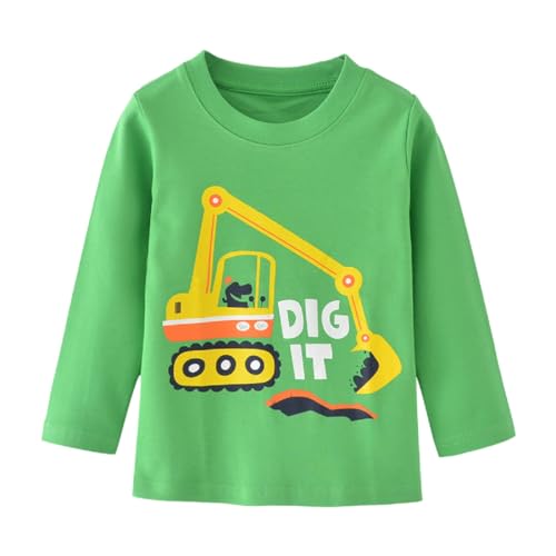 Truck Shirts Little Boys Kids Long Sleeve T-Shirts Green