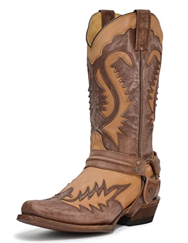Stetson Men's Outlaw Washed Overlay Vamp Western Boot Snip Toe - 12-020-6204-3849 Ta
