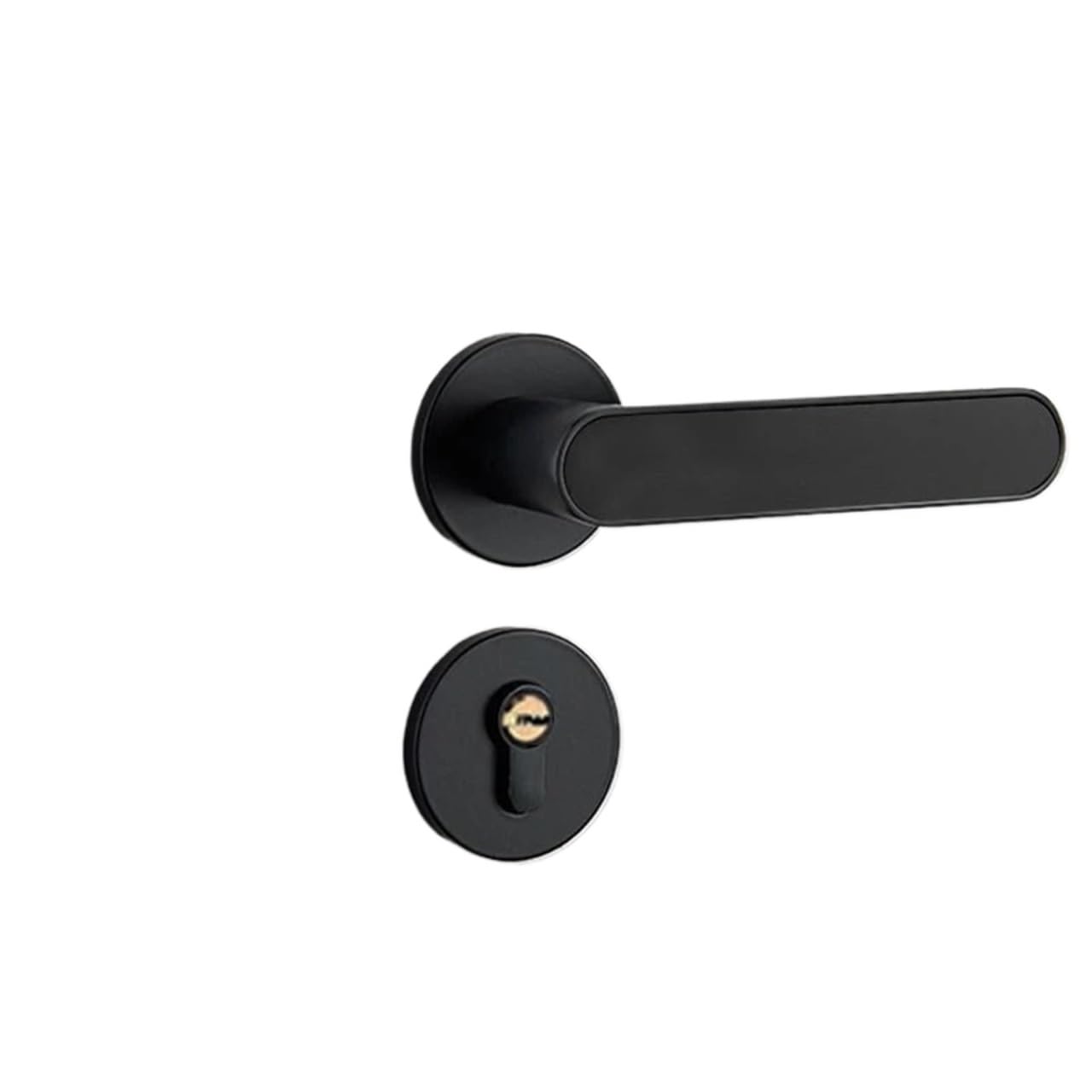 Sxolcoufoh Black Bedroom Split Door Lock Mechanical Room Solid Handle Furniture Hardware Locks 1Pcs(Black)