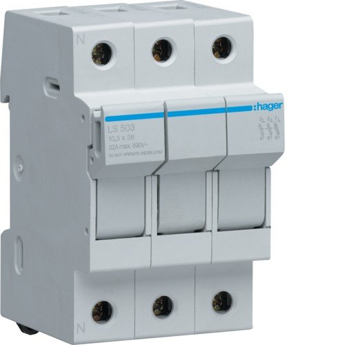 Preisvergleich Produktbild Hager ls503 Sicherungshalter 10,3 x 38 32 A 3-polig