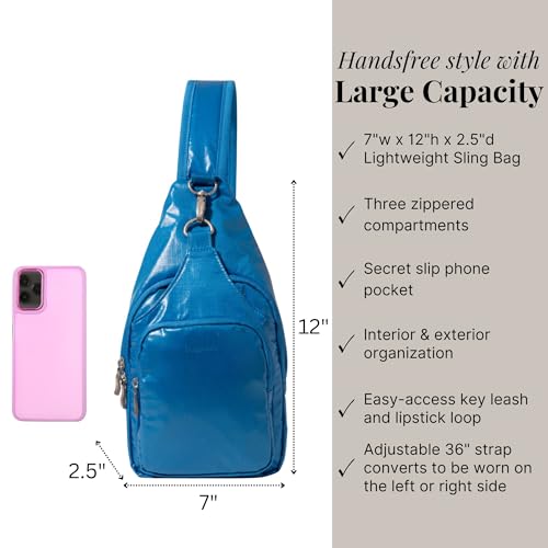 Image of Baggallini Women's Central Park Sling 12 inchx7 inch Crossbody Bag W /Convertible Adjustable Shoulder Strap