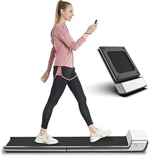 WALKINGPAD Kingsmith Folding Treadmill,Ultra Slim Electric Foldable Treadmill Smart Fold Walking Pad Portable Gym&Running Device For Home,Safety Non Holder,Remote Control,Max Speed 6 Km/Hr (P1 Grey)