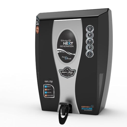 Image of AQUAULTRA Ro+Uv+Uf Water Purifier ( Smart) Aqua Ultra Pro Black Fully Automatic With Copper +Zinc+ Alkaline 13-L Ro+Uv Uf+Tds Controller Water Purifier For Home Kitchen