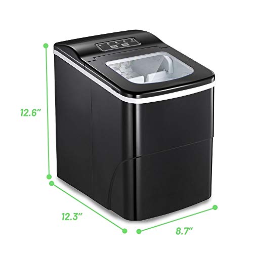 AGLUCKY Counter top Ice Maker Machine,Compact Automatic Ice Maker,9 Cubes Ready in 6-8 Minutes,26lbs/24hrs,Portable Ice Cube Maker with Ice Scoop and Baskets - Thumbnail 2