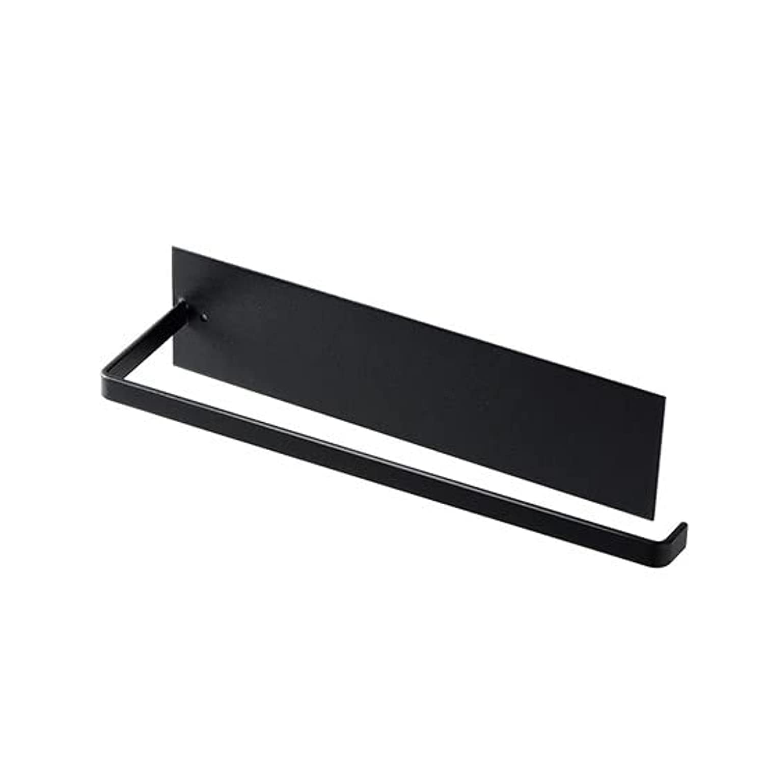 AMERTEER Longer Version Paper Towel Holder Wall Mounted - Paper Towel Holder Under Cabinet, Toilet Roll Holder Self Adhesive, Towel Tissue Paper Hanger For Bathroom, Kitchen (No Drilling, Black)