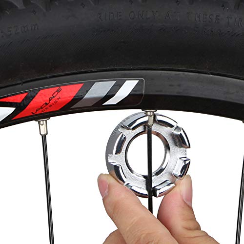 Kbrotech Bicycle Spoke Wrench，Bike Wheel Spoke Wrench Tool 8 Sizes in One Bike Rim Truing Tool for Truing and Repairing Cycling Wheels (Silver) - Thumbnail 4