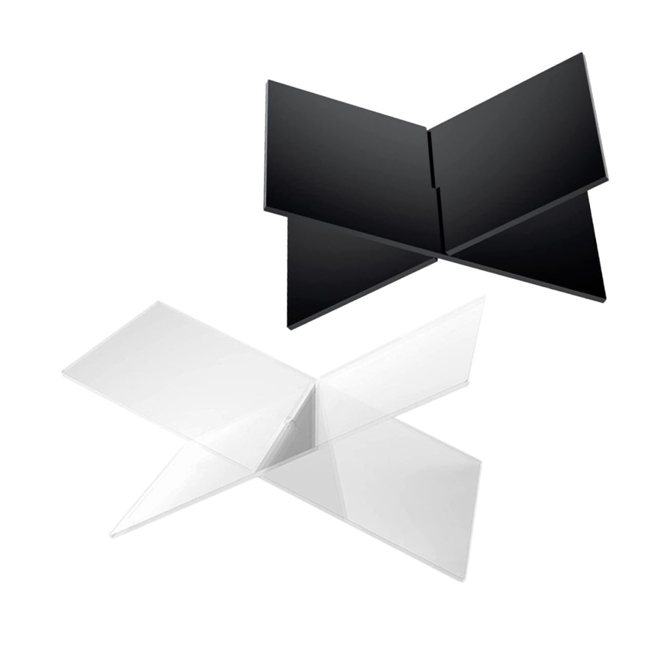 HOMSFOU 2sets Leggio per Libri in Acrilico Trasparente e Nero Supporto per Esposizione di Libri Espositore di Cucina Leggio per Lettura da Scrivania o Tavolino
