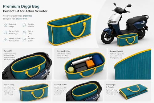 Image of Scooter Diggi Organizer Bag Compatible with Ather Rizta | Large Capacity Under Seat Storage Basket | Easy Carry Handle Design