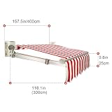 Awning for Door Entrance, Manual Retractable Awning with Aluminum Bracket, Rain Snow Protection, Window Awning Door Canopy(13.1x9.8FT)