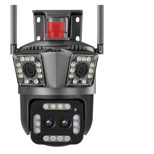 Telecamera Wi-Fi for esterni 8K 16MP con zoom 12X, quattro obiettivi, tre schermi, telecamera PTZ, telecamere di sorveglianza a 360°, telecamera di sicurezza con rilevamento del movimento(E/U,8K 16MP