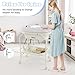 INFANS 2 in 1 Baby Changing Table with Bath Tub Unit, Folding Diaper Dresser Station with Wheels Waterproof Pad Storage Rack, Portable Nursery Organizer Stand for Newborn Infant (White)
