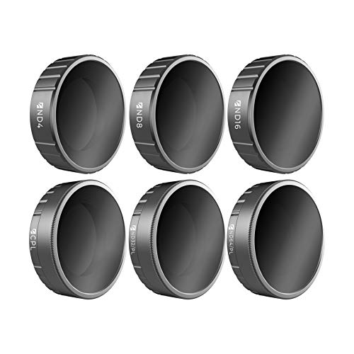 Freewell Budget Kit E Series - 6Pack ND4, ND8, ND16, CPL, ND32/PL, ND64/PL Camera Lens Filters Compatible with DJI Osmo Action Camera