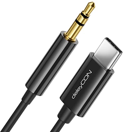 deleyCON 0,5m USB-C zu 3,5 mm Klinke Kabel AUX...