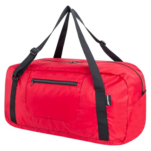 Image of HOLYLUCK Foldable Travel Duffel Bag For Women & Men Luggage Great for Gym -55L, Red