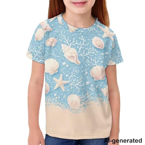 Image of Novelty 3D Graphic T Shirts for Kids Crew Neck Funny Animal Print Short Sleeve Girls Tshirts 3-16 Years