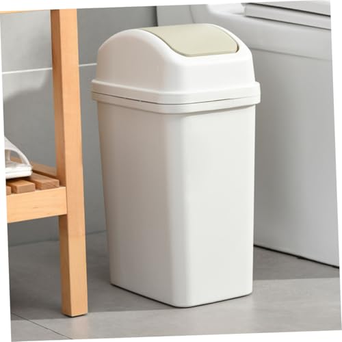 Bote de basura para hogar con tapa basculante color blanco miniatura 2