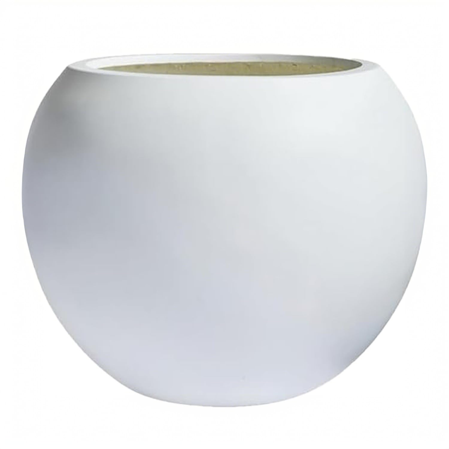 Haispring 17 H x 21" Dia (15" Pot Opening) White Round Fiberstone Planter/Concrete Planter with Drainage Hole, Indoor/Outdoor Large Plant Pot for Home