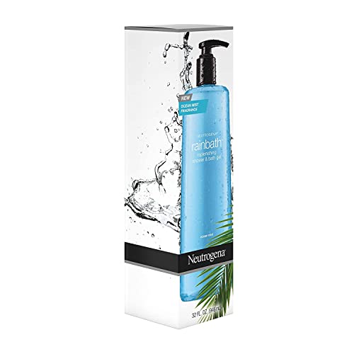 Image of Neutrogena Rainbath Replenishing and Cleansing Shower and Bath Gel, Moisturizing Body Wash and Shaving Gel with Clean Rinsing Lather, Ocean Mist Scent, 32 fl. oz (Pack of 2)