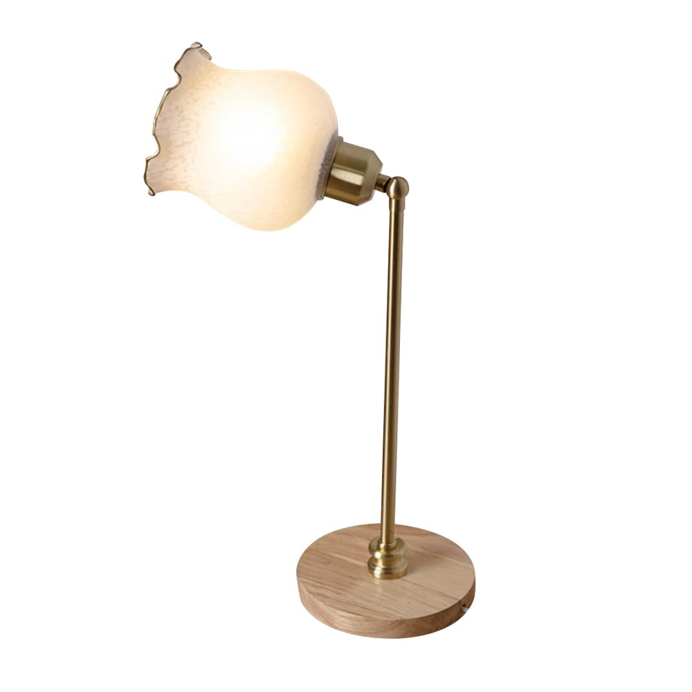 Lampada da scrivania per ufficio domestico, Lampada da tavolo ad angolo regolabile con luce di lettura per ufficio da comodino, Lampade da comodino E27 Design a forma di fiore Ornamenti per la