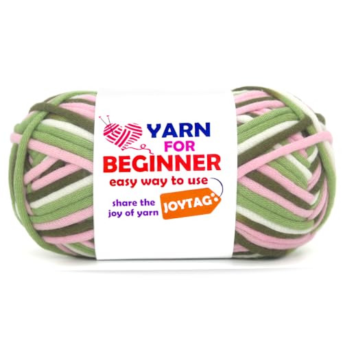 Image of 50g Rainbow Beginner Crochet Yarn for Crocheting and Knitting Multicolor Cotton Crochet Yarn for Beginners with Easy-to-See Stitches Cotton-Nylon Blend Easy Yarn for Beginners(Pink Camo)