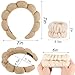 Zkptops Spa Headband for Washing Face Wristband Set Sponge Makeup Skincare Terry Cloth Bubble Soft Get Ready Hairband for Women Girl Puffy Padded Headwear Non Slip Thick Hair Accessory(Brown)
