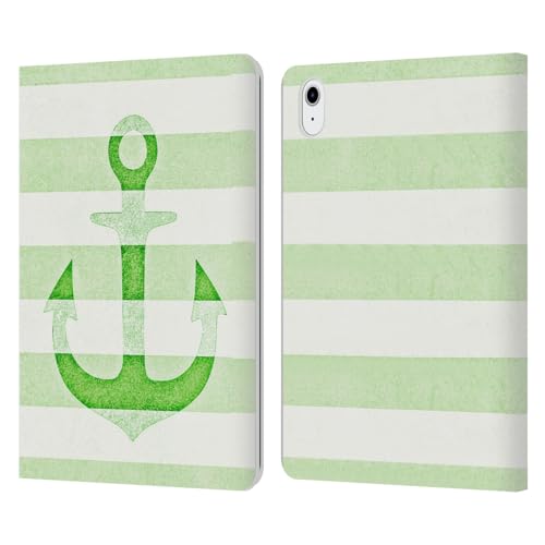 Carcasa de cuero tipo libro iPad Air 2020 Monika Strigel Green Anclajes vintage